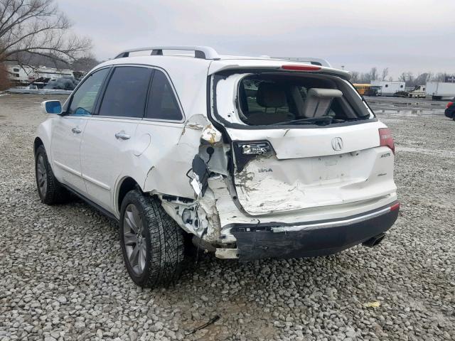 2HNYD2H74AH517765 - 2010 ACURA MDX ADVANC WHITE photo 3