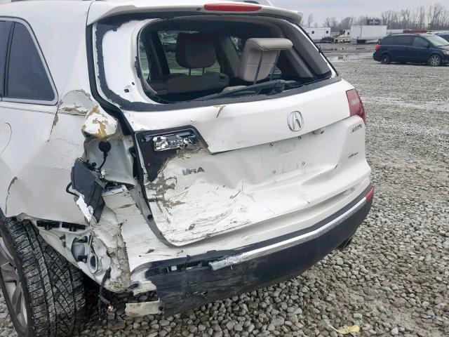 2HNYD2H74AH517765 - 2010 ACURA MDX ADVANC WHITE photo 9