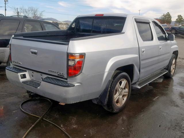 2HJYK16537H502654 - 2007 HONDA RIDGELINE SILVER photo 4