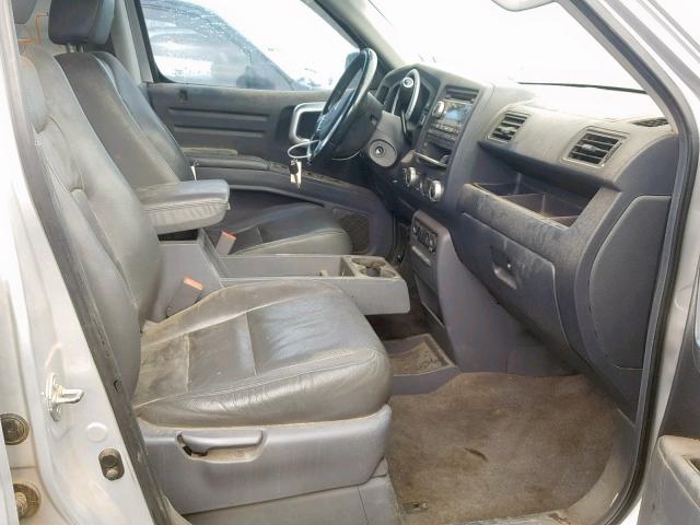 2HJYK16537H502654 - 2007 HONDA RIDGELINE SILVER photo 5