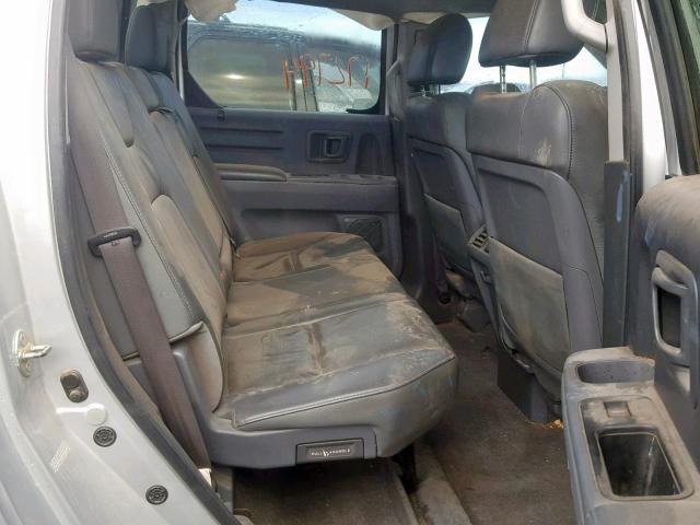 2HJYK16537H502654 - 2007 HONDA RIDGELINE SILVER photo 6