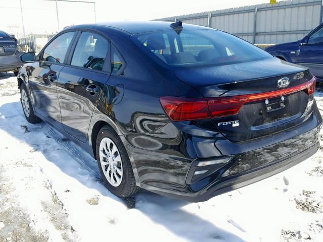 3KPF24ADXKE033188 - 2019 KIA FORTE FE BLACK photo 3