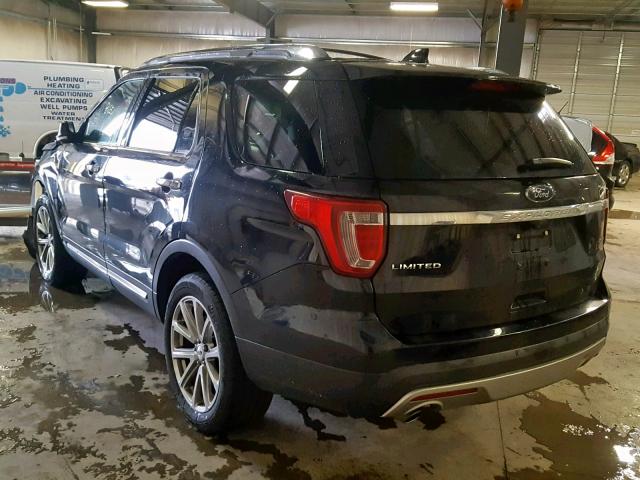 1FM5K8F81GGC60321 - 2016 FORD EXPLORER L BLACK photo 3