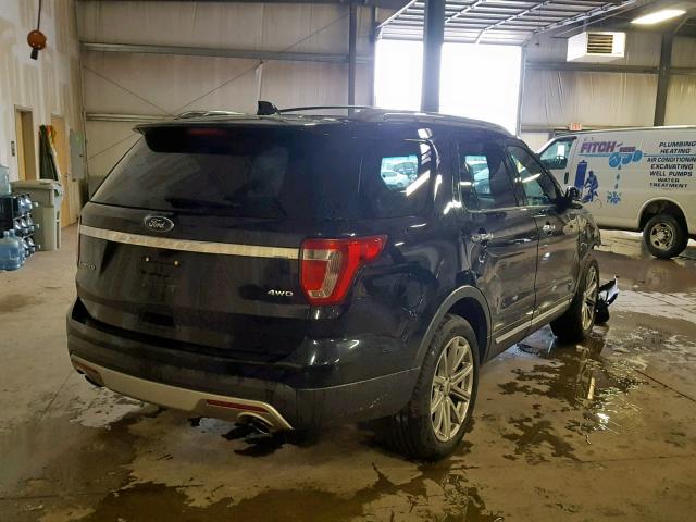 1FM5K8F81GGC60321 - 2016 FORD EXPLORER L BLACK photo 4