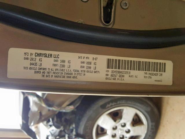 1B3HB28B08D532918 - 2008 DODGE CALIBER TAN photo 10