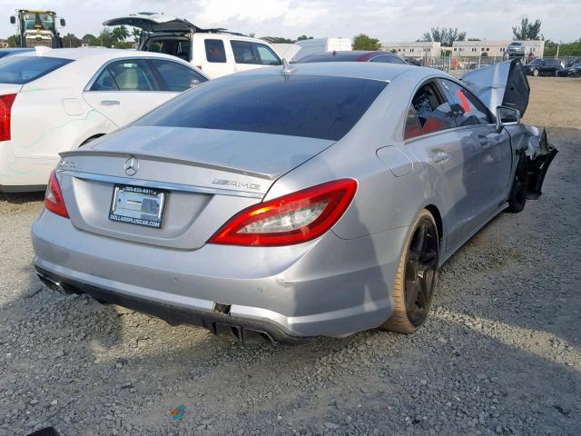 WDDLJ7EB0CA032190 - 2012 MERCEDES-BENZ CLS 63 AMG SILVER photo 4