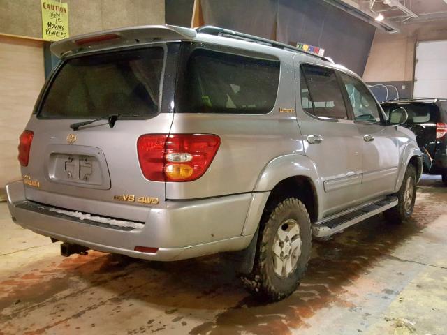 5TDBT48A61S038853 - 2001 TOYOTA SEQUOIA LI SILVER photo 4