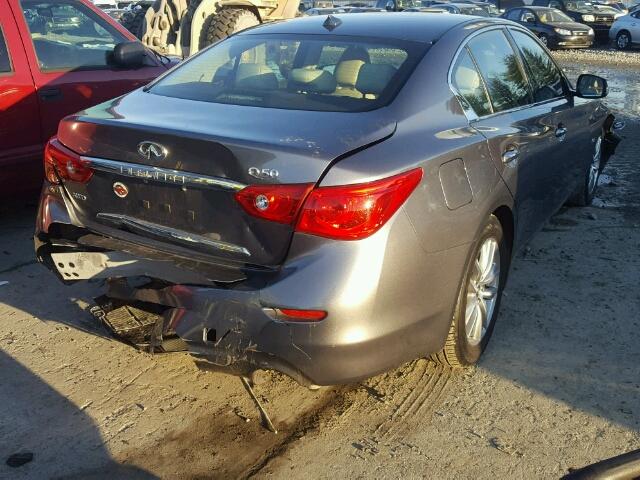 JN1BV7AR3FM392203 - 2015 INFINITI Q50 BASE GRAY photo 4