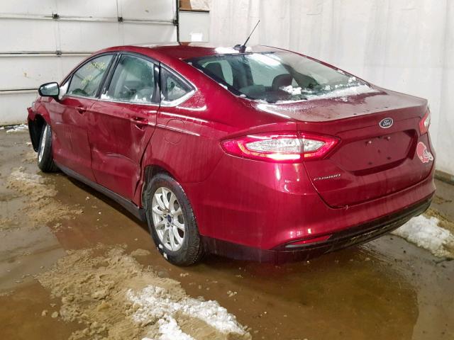 3FA6P0G70FR302590 - 2015 FORD FUSION S RED photo 3
