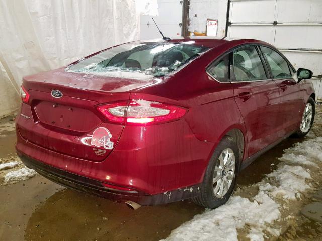 3FA6P0G70FR302590 - 2015 FORD FUSION S RED photo 4