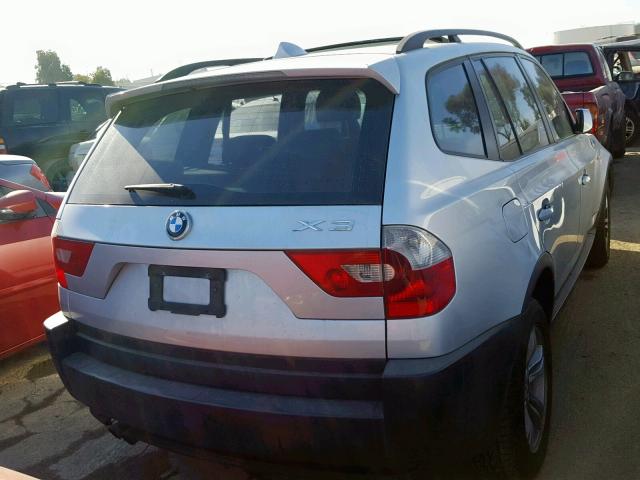 WBXPA93465WD06662 - 2005 BMW X3 3.0I SILVER photo 4