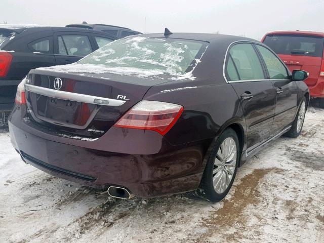 JH4KB2F6XBC000551 - 2011 ACURA RL MAROON photo 4