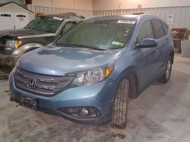 2HKRM4H7XEH626833 - 2014 HONDA CR-V EXL BLUE photo 2