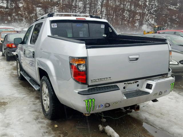 2HJYK16276H563574 - 2006 HONDA RIDGELINE SILVER photo 3