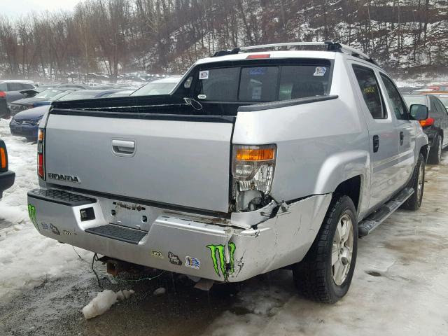 2HJYK16276H563574 - 2006 HONDA RIDGELINE SILVER photo 4