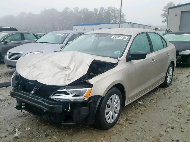 3VW2K7AJ7DM275125 - 2013 VOLKSWAGEN JETTA BASE GOLD photo 2