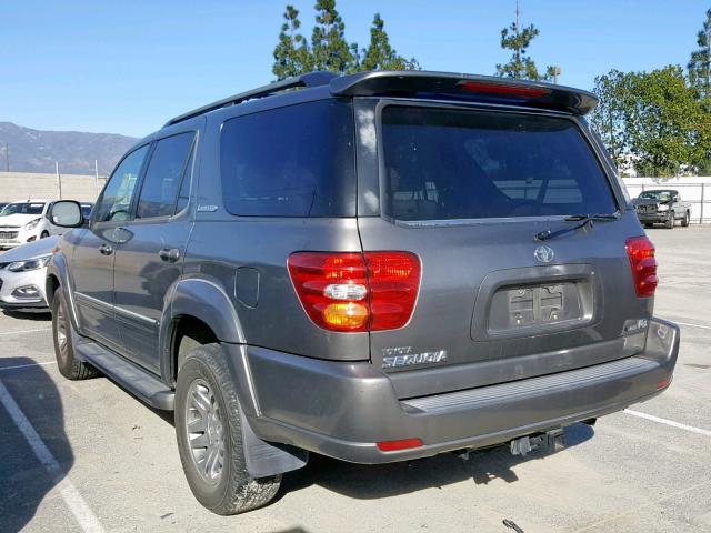 5TDZT38A53S203089 - 2003 TOYOTA SEQUOIA LI CHARCOAL photo 3