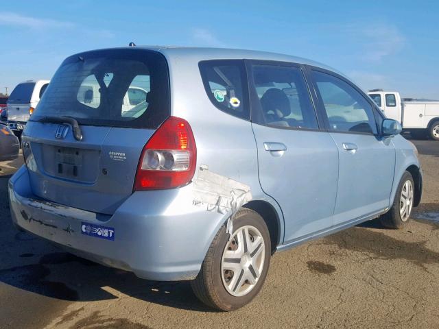 JHMGD384472038517 - 2007 HONDA FIT TURQUOISE photo 4