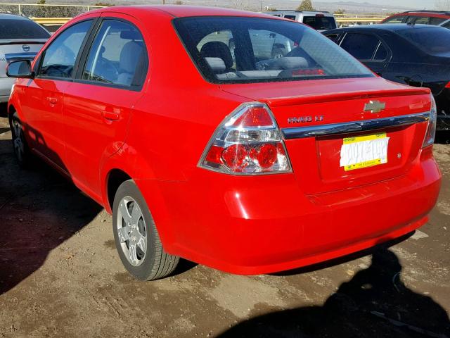 KL1TD5DE0AB080174 - 2010 CHEVROLET AVEO LS RED photo 3
