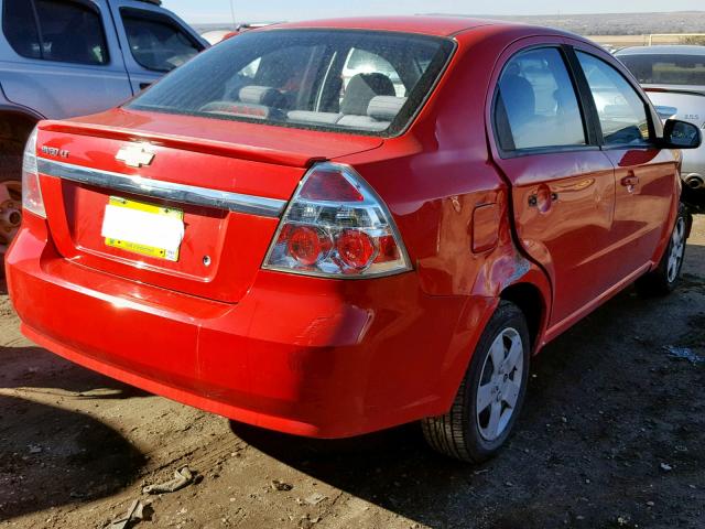 KL1TD5DE0AB080174 - 2010 CHEVROLET AVEO LS RED photo 4