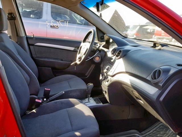 KL1TD5DE0AB080174 - 2010 CHEVROLET AVEO LS RED photo 5