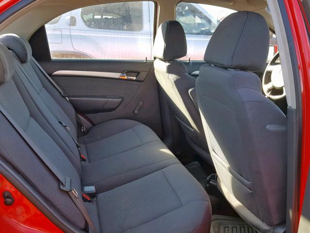 KL1TD5DE0AB080174 - 2010 CHEVROLET AVEO LS RED photo 6