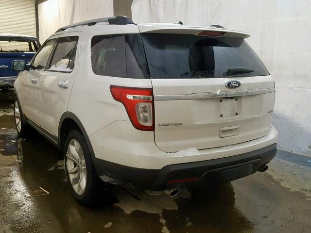 1FMHK8F84BGA79543 - 2011 FORD EXPLORER L WHITE photo 3