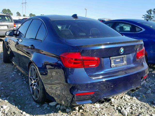 WBS8M9C39H5G85241 - 2017 BMW M3 BLUE photo 3