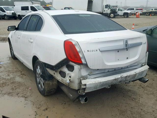 1LNHL9DR3BG615039 - 2011 LINCOLN MKS WHITE photo 3