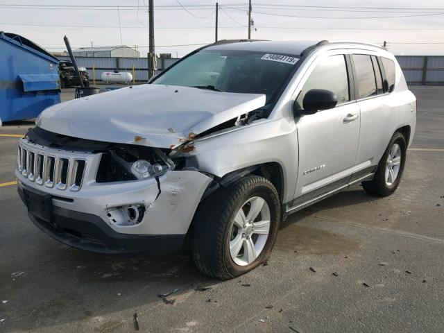 1C4NJDBB2ED531029 - 2014 JEEP COMPASS SP SILVER photo 2