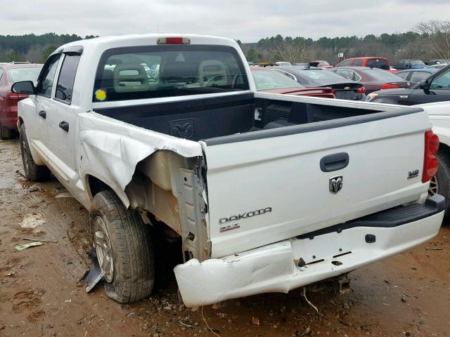 1D7HE48NX5S261911 - 2005 DODGE DAKOTA QUA WHITE photo 3