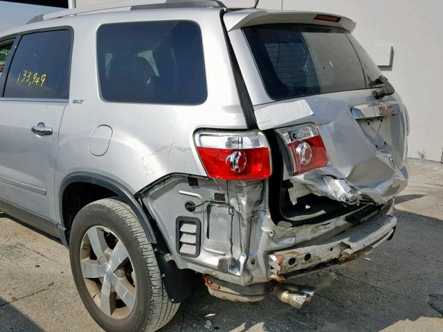 1GKKRRED1CJ396683 - 2012 GMC ACADIA SLT SILVER photo 10