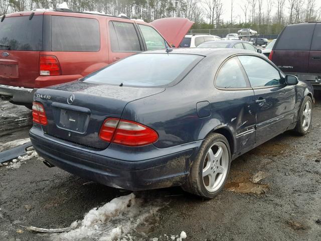 WDBLJ70G82T093253 - 2002 MERCEDES-BENZ CLK 430 BLUE photo 4