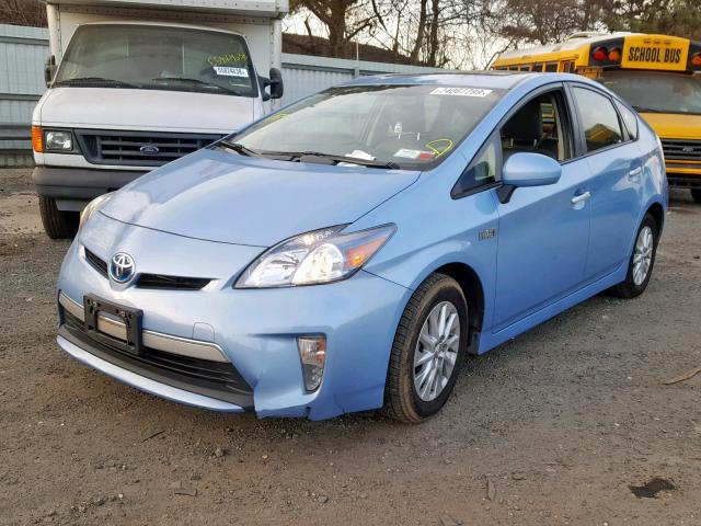 JTDKN3DPXC3020603 - 2012 TOYOTA PRIUS PLUG BLUE photo 2