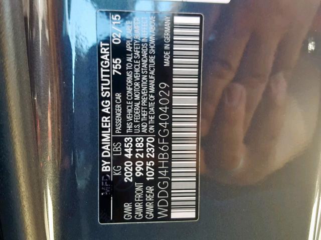 WDDGJ4HB6FG404029 - 2015 MERCEDES-BENZ C 250 CHARCOAL photo 10