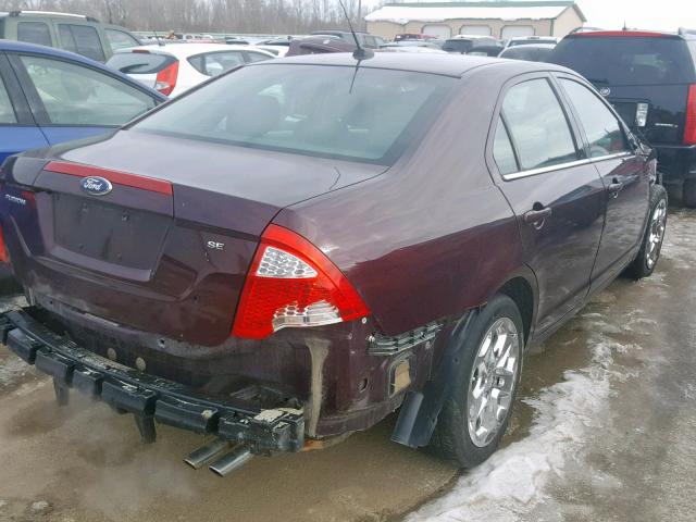 3FAHP0HA8BR161765 - 2011 FORD FUSION SE MAROON photo 4