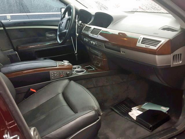 WBAHN83548DT82268 - 2008 BMW 750 LI BURGUNDY photo 5