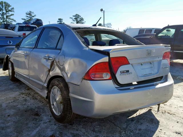 JHMFA36297S028460 - 2007 HONDA CIVIC HYBR SILVER photo 3