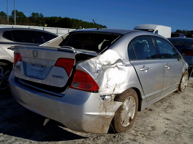 JHMFA36297S028460 - 2007 HONDA CIVIC HYBR SILVER photo 4