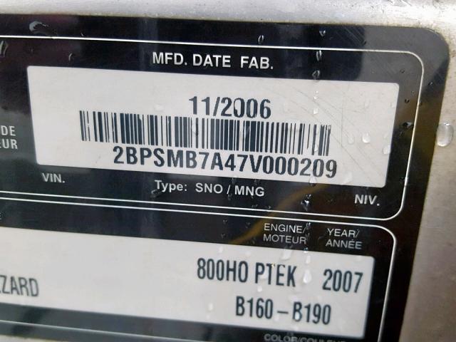 2BPSMB7A47V000209 - 2007 SKI DOO MXZ 800HO YELLOW photo 20