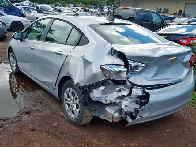 1G1BJ5SM3K7106335 - 2019 CHEVROLET CRUZE SILVER photo 3