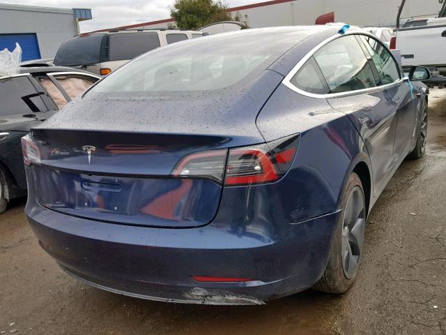 5YJ3E1EB8JF118685 - 2018 TESLA MODEL 3 BLUE photo 4