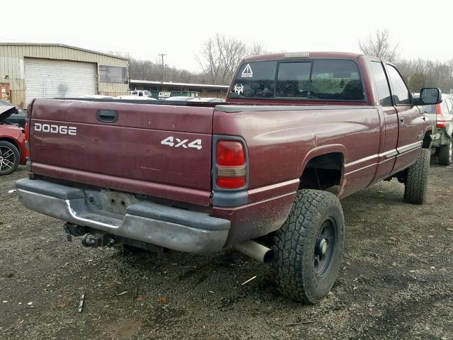 3B7KF23C32M258103 - 2002 DODGE RAM 2500 BURGUNDY photo 4