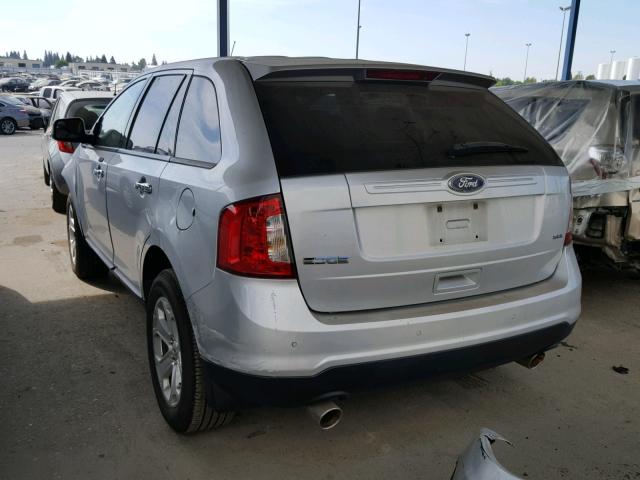 2FMDK3JC9BBA48227 - 2011 FORD EDGE SEL SILVER photo 3