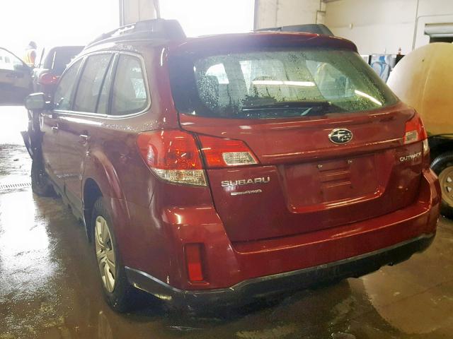 4S4BRCAC3B1393624 - 2011 SUBARU OUTBACK 2. BURGUNDY photo 3