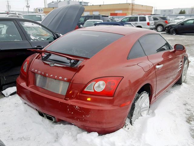 1C3AN69L44X014202 - 2004 CHRYSLER CROSSFIRE RED photo 4