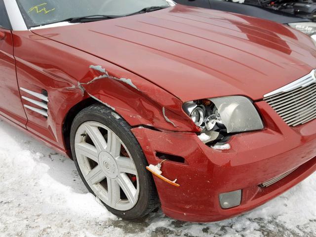 1C3AN69L44X014202 - 2004 CHRYSLER CROSSFIRE RED photo 9