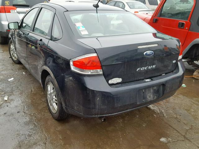 1FAHP35N48W274532 - 2008 FORD FOCUS SE BLACK photo 3