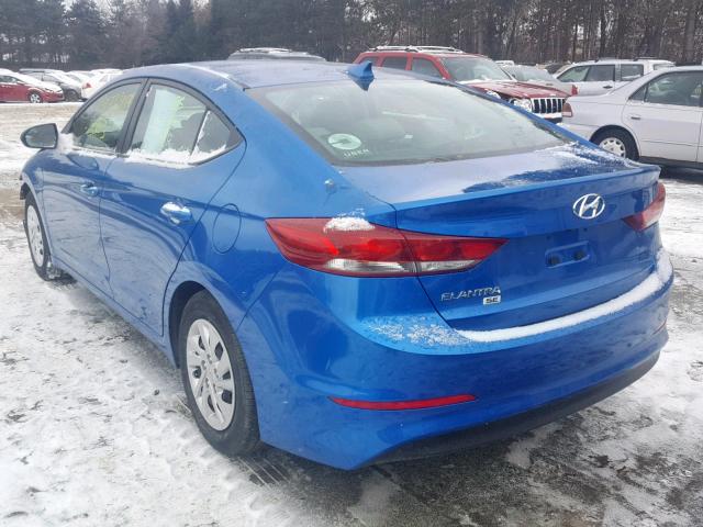 5NPD74LFXJH359347 - 2018 HYUNDAI ELANTRA SE BLUE photo 3