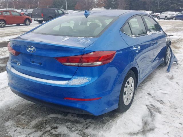 5NPD74LFXJH359347 - 2018 HYUNDAI ELANTRA SE BLUE photo 4